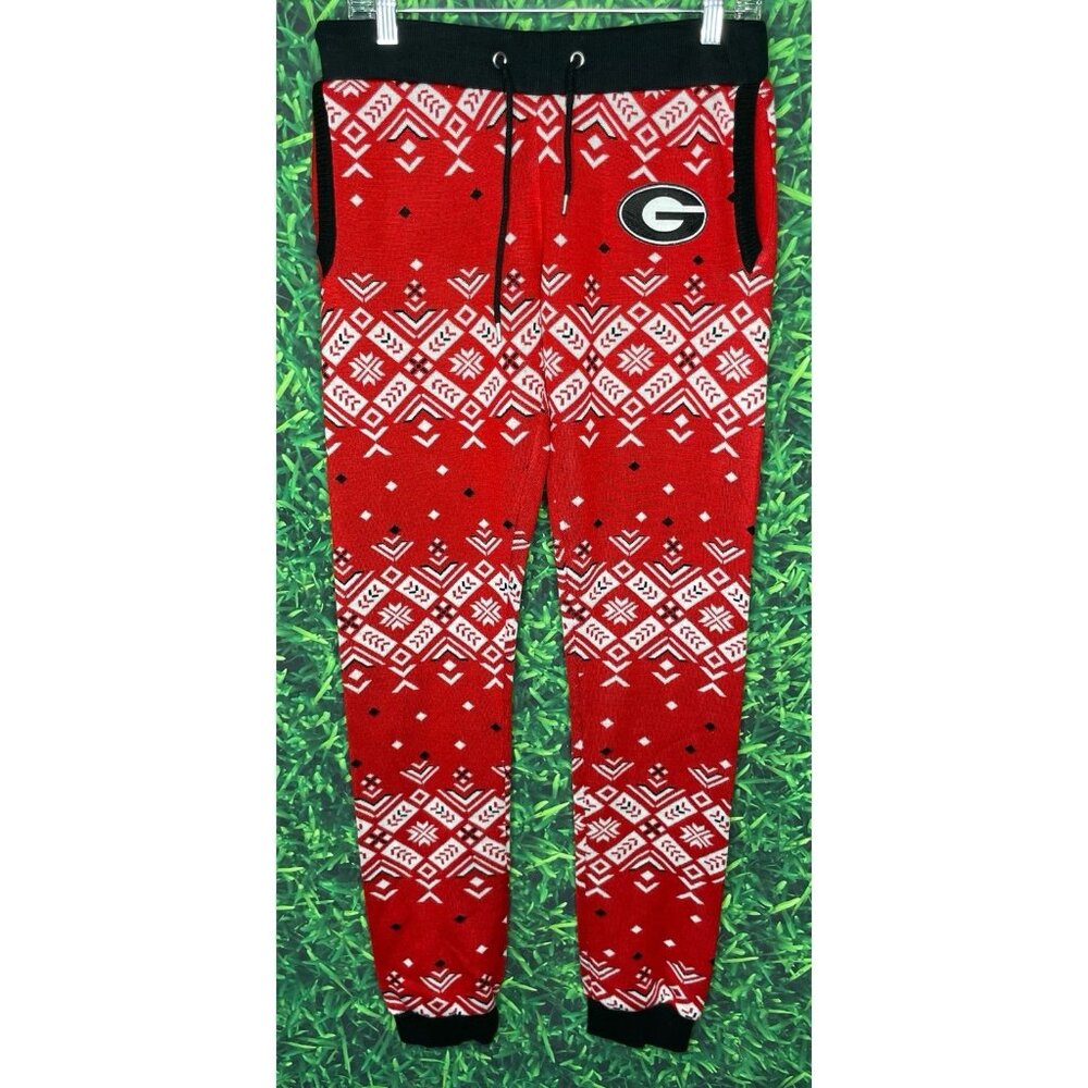 Georgia Bulldogs UGA Dawgs Red Black Lounge Pajama Jogger Pants Women’s Medium